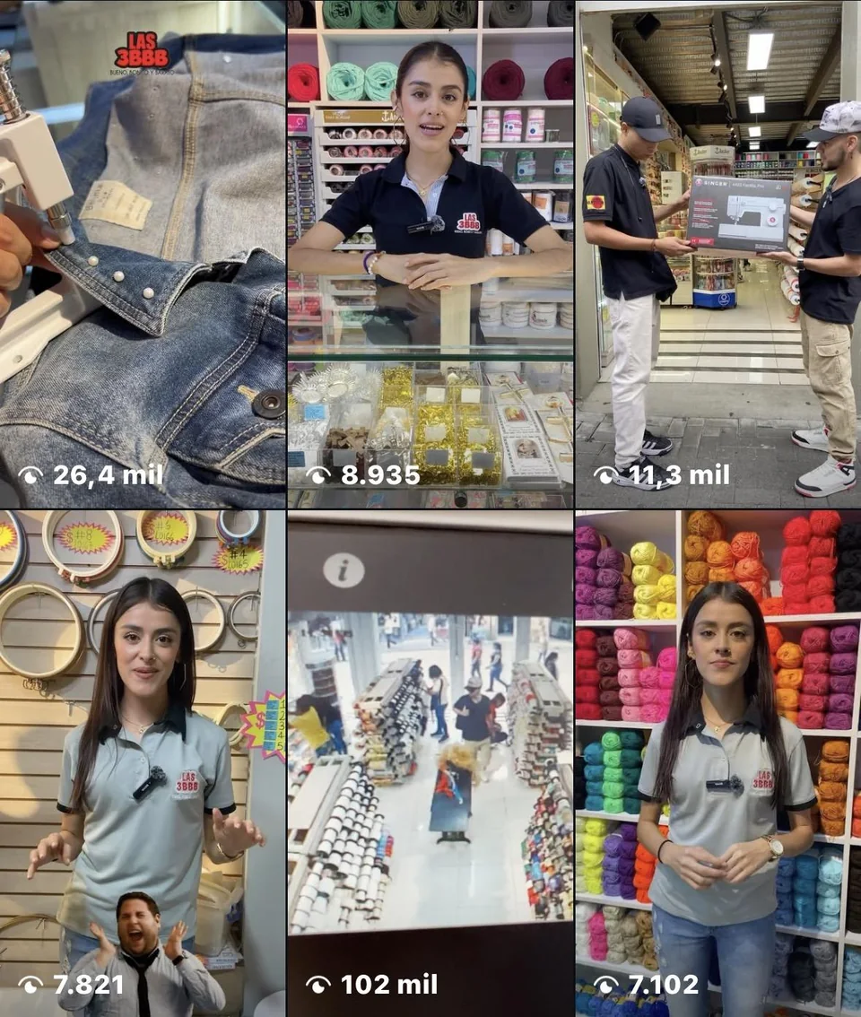 Los 6 reels del plan. El video de cámara de seguridad superó las 102.000 reproducciones.